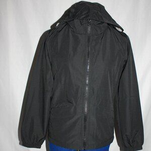 American Outback Youth L (14/16) Black Zip Hooded Lightweight Windbreaker Jacket